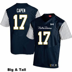 Notre Dame Fighting Irish Men's Cole Capen #17 Navy Under Armour Alternate Authentic Stitched Big & Tall College NCAA Football Jersey PSP3299TU